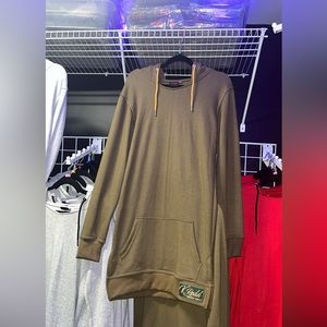 Kreddapparel Hoodie Dress!!! Army green&wheat, Gray&Black, and Purple&wheat!!